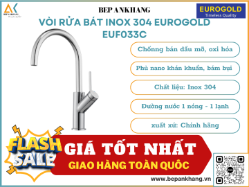 Vòi rửa bát inox 304 Eurogold  EUF033C